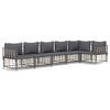 vidaXL 6 Piece Garden Lounge Set with Cushions Anthracite Poly Rattan
