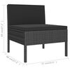 vidaXL 13 Piece Garden Lounge Set with Cushions Poly Rattan Black