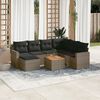 vidaXL 8 Piece Garden Sofa Set with Cushions Grey Poly Rattan