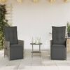 vidaXL 3 Piece Bistro Set with Cushions Grey Poly Rattan