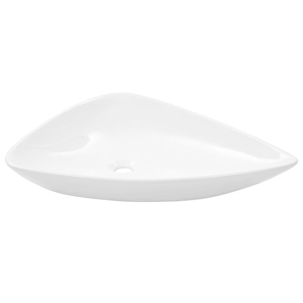 vidaXL Basin Ceramic White Triangle 645x455x115 mm