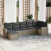 vidaXL 7 Piece Garden Sofa Set with Cushions Grey Poly Rattan