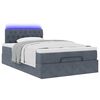 vidaXL Ottoman Bed with Mattress & LEDs Dark Grey King Single Velvet