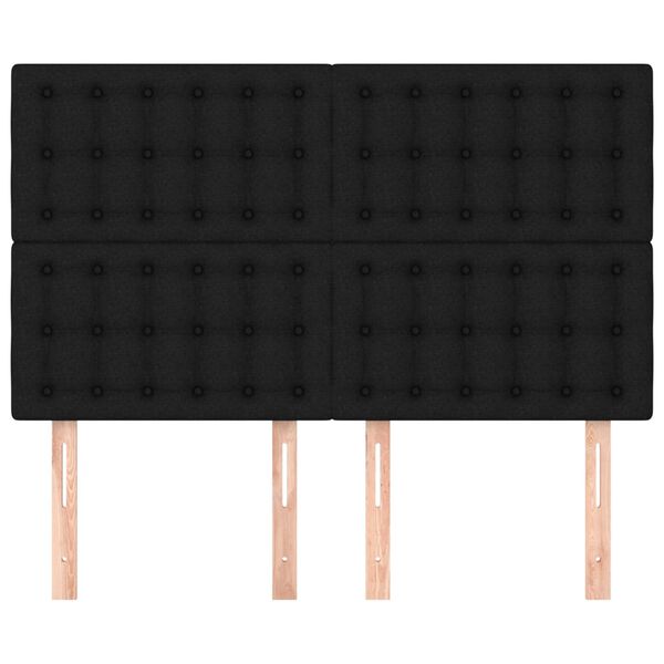 vidaXL Headboard Black 144x5x118/128 cm Fabric