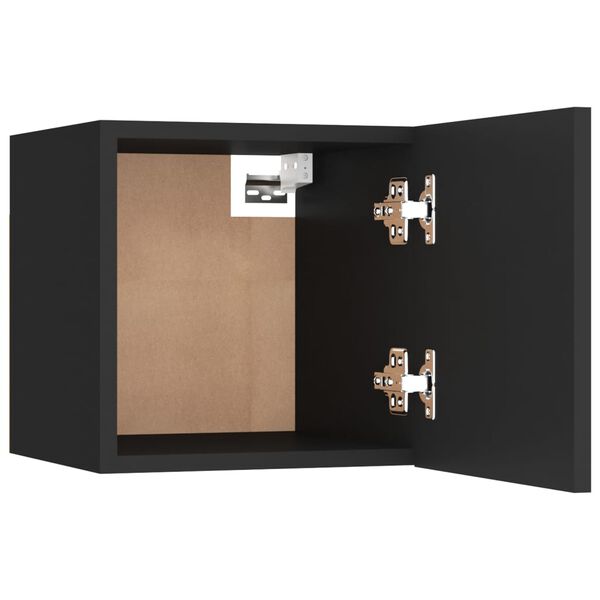 vidaXL Bedside Cabinet Black 30.5x30x30 cm Engineered Wood