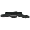 vidaXL 8 Piece Garden Lounge Set with Cushions Poly Rattan Black