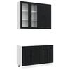vidaXL Kitchen Unit LUCCA 4 pcs Black Engineered Wood