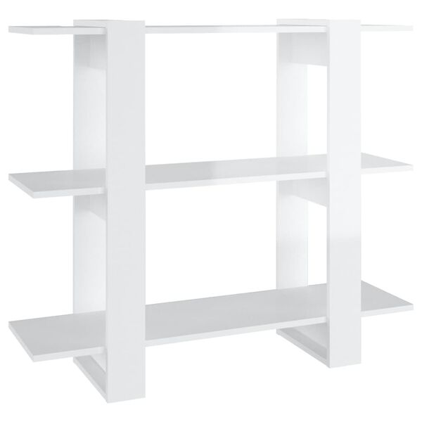 vidaXL Book Cabinet/Room Divider High Gloss White 100x30x87 cm