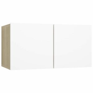 vidaXL TV Cabinet | White and sonoma oak | Engineered wood | 60 x 30 x 30 cm