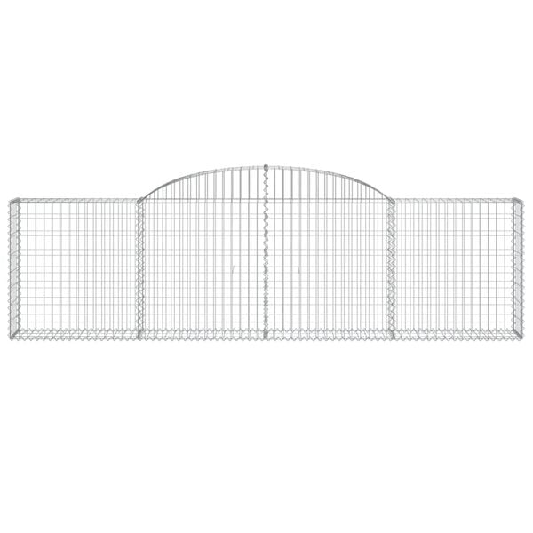 vidaXL Arched Gabion Baskets 6 pcs 300x30x80/100 cm Galvanised Iron