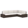 vidaXL Sectional Middle Sofa Poly Rattan Black