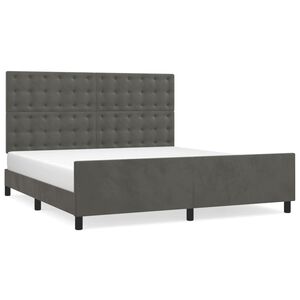 vidaXL Bed Frame without Mattress Dark Grey 152x203 cm Queen Velvet