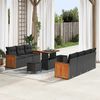 vidaXL Garden Sofa Set with Cushion 10 pcs Black