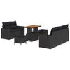 vidaXL Garden Sofa Set with Cushion 8 pcs Black Poly Rattan