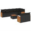 vidaXL 9 Piece Garden Sofa Set with Cushions Black Poly Rattan