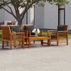 vidaXL 5 Piece Garden Lounge Set with Cushions Solid Wood Acacia