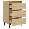 vidaXL Bed Cabinet with Metal Legs Sonoma Oak 40x35x69 cm