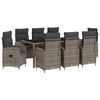 vidaXL Outdoor Dining Set 9 pcs Light Grey and Dark Grey Poly Rattan