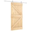 vidaXL Sliding Door 100 x 210 cm Solid Pine Wood Natural and White