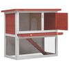 vidaXL Outdoor Rabbit Hutch 1 Door Red Wood