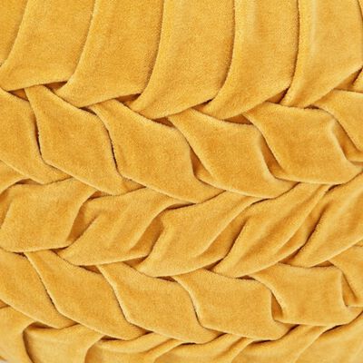 vidaXL Pouffe Cotton Velvet Smock Design 40x30 cm Yellow