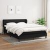 vidaXL Box Spring Bed with Mattress Black 153x203 cm Queen Size Faux Leather