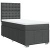 vidaXL Box Spring Bed with Mattress Dark Grey King Single Fabric