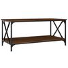 vidaXL Coffee Table Brown Oak 100x50x45 cm Engineered Wood and Iron