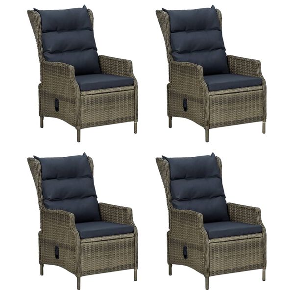 vidaXL 5 Piece Garden Dining Set Brown Poly Rattan