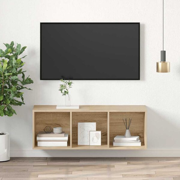 vidaXL Wall-mounted TV Cabinet Sonoma Oak 37x37x107 cm Engineered Wood