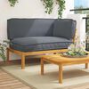 vidaXL Sofa Set Plain Anthracite 131.5 x 92 x 69 cm Solid Acacia Wood
