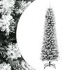 vidaXL Christmas Tree | White and green | PVC, PE, Steel | Slim
