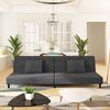 vidaXL 2-Seater Sofa Bed with Two Pillows Dark Grey Velvet