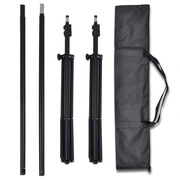 vidaXL Photo Studio Kit with 3 Cotton Backdrops Adjustable Frame 3x5m