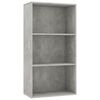 vidaXL 3-Tier Book Cabinet Concrete Grey 60x30x114 cm Engineered Wood