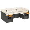 vidaXL 6 Piece Garden Sofa Set with Cushions Black Poly Rattan