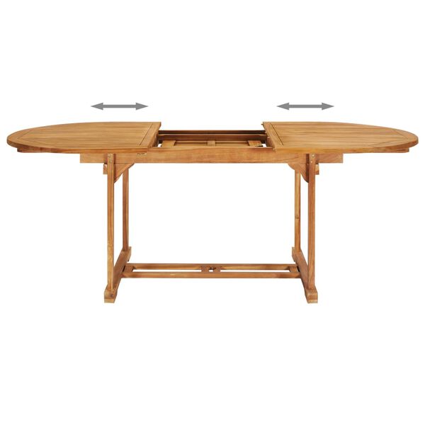 vidaXL 7 Piece Garden Dining Set Solid Teak Wood