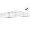 vidaXL Arched Gabion Baskets 4 pcs 400x30x60/80 cm Galvanised Iron