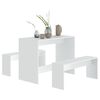 vidaXL 3 Piece Dining Set White Engineered Wood
