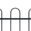 vidaXL Garden Fence with Hoop Top Steel 537x100 cm Black