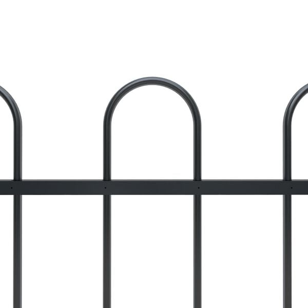 vidaXL Garden Fence with Hoop Top Steel 537x100 cm Black