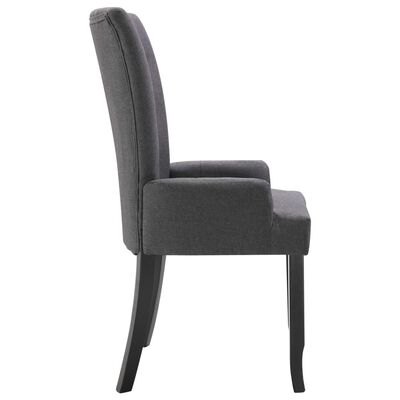 vidaXL Dining Chairs with Armrests 6 pcs Dark Grey Fabric