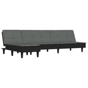 vidaXL L-shaped Sofa Bed Dark Grey 255x140x70 cm Fabric