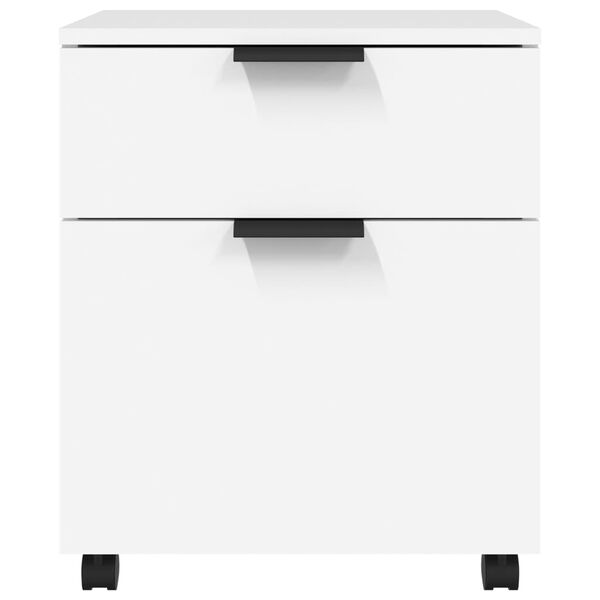 vidaXL Mobile File Cabinet with Wheels White 45x38x54 cm Engineered Wood