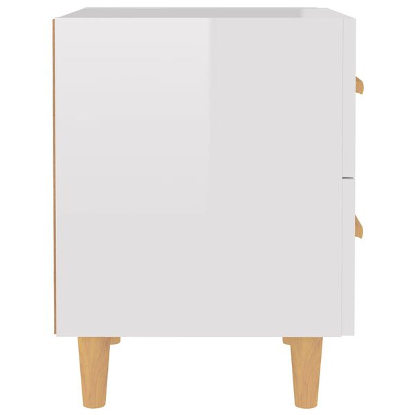 vidaXL Bed Cabinets 2 pcs High Gloss White 40x35x47.5 cm