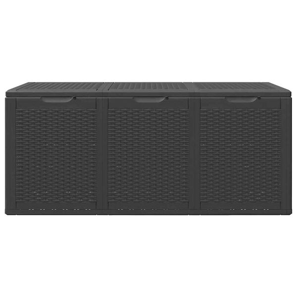 vidaXL Garden Storage Box 270L Black PP Rattan