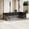 vidaXL 10 Piece Garden Sofa Set with Cushions Grey Poly Rattan