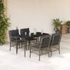 vidaXL 5 Piece Garden Dining Set with Cushions Grey Poly Rattan