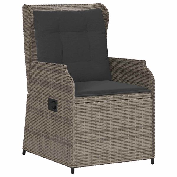 vidaXL Garden Bench 2 pcs Grey Poly Rattan