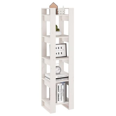 vidaXL Book Cabinet/Room Divider White 41x35x160 cm Solid Wood Pine